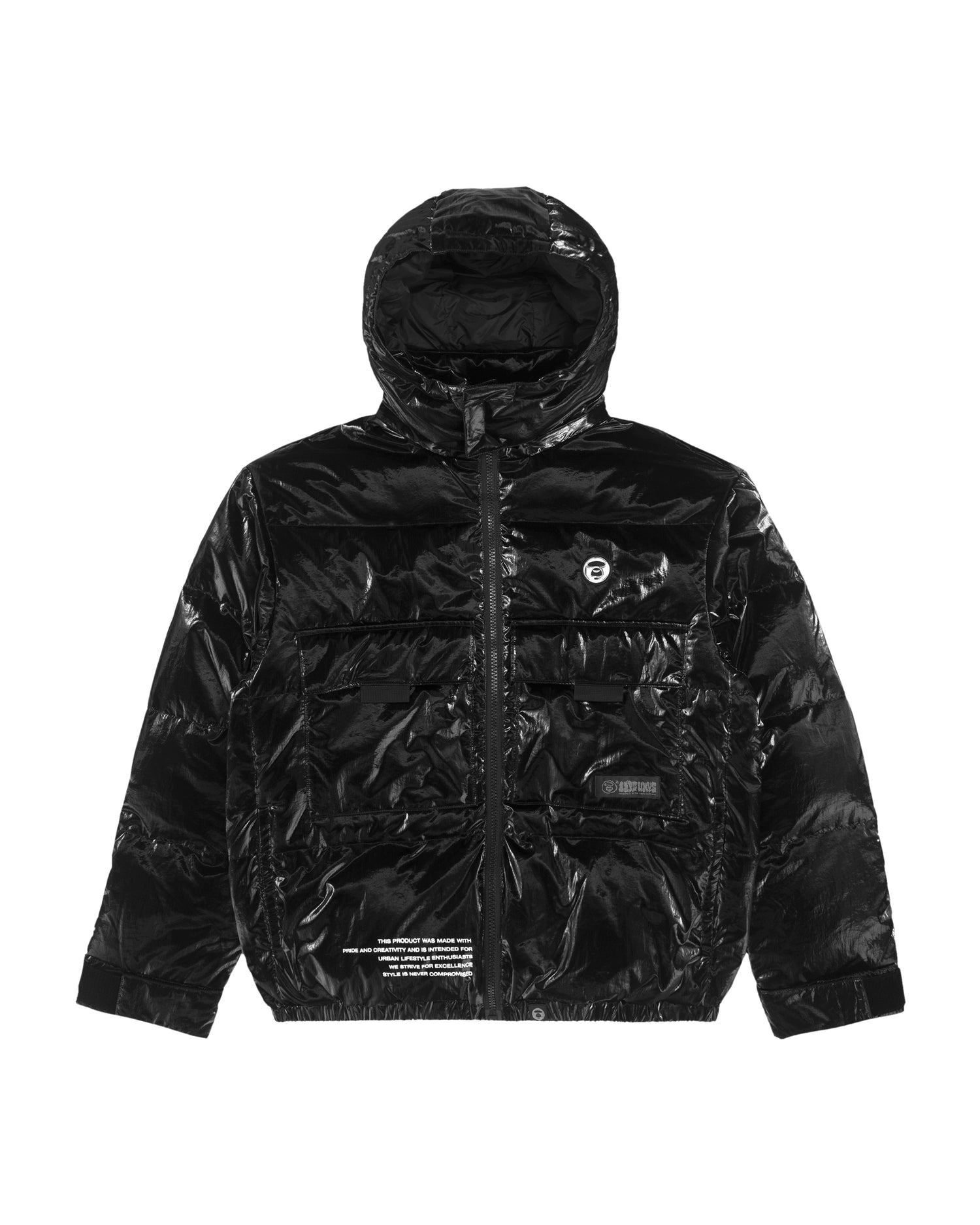 AAPE Moonface hooded down shiny jacket | Aape official website