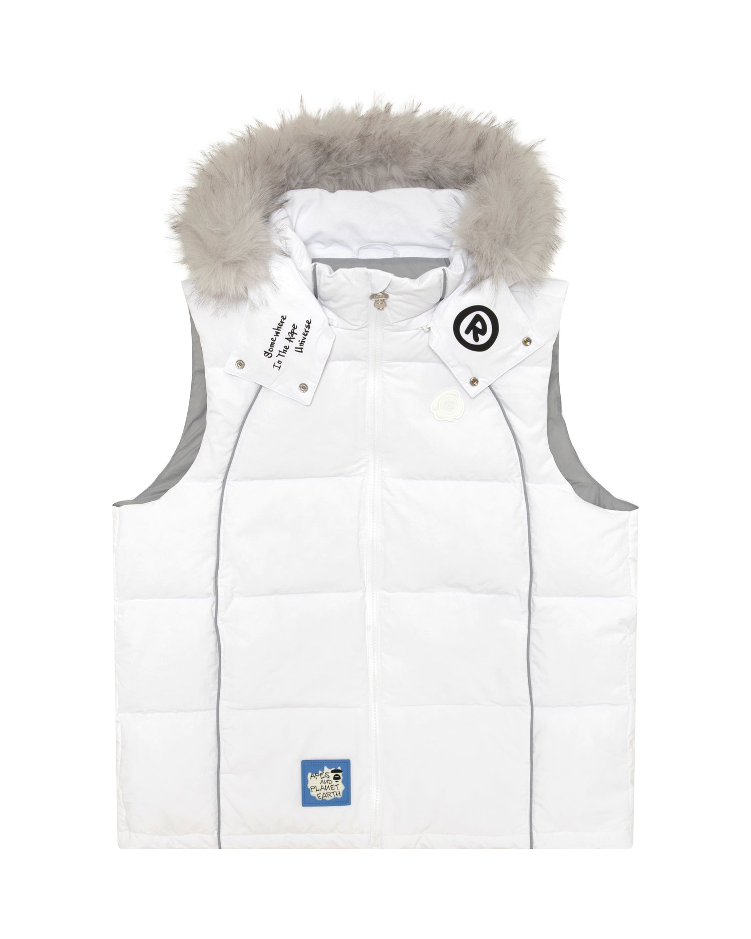 AAPE (Coming Soon) Faux Fur Hood Down Vest | Aape official website