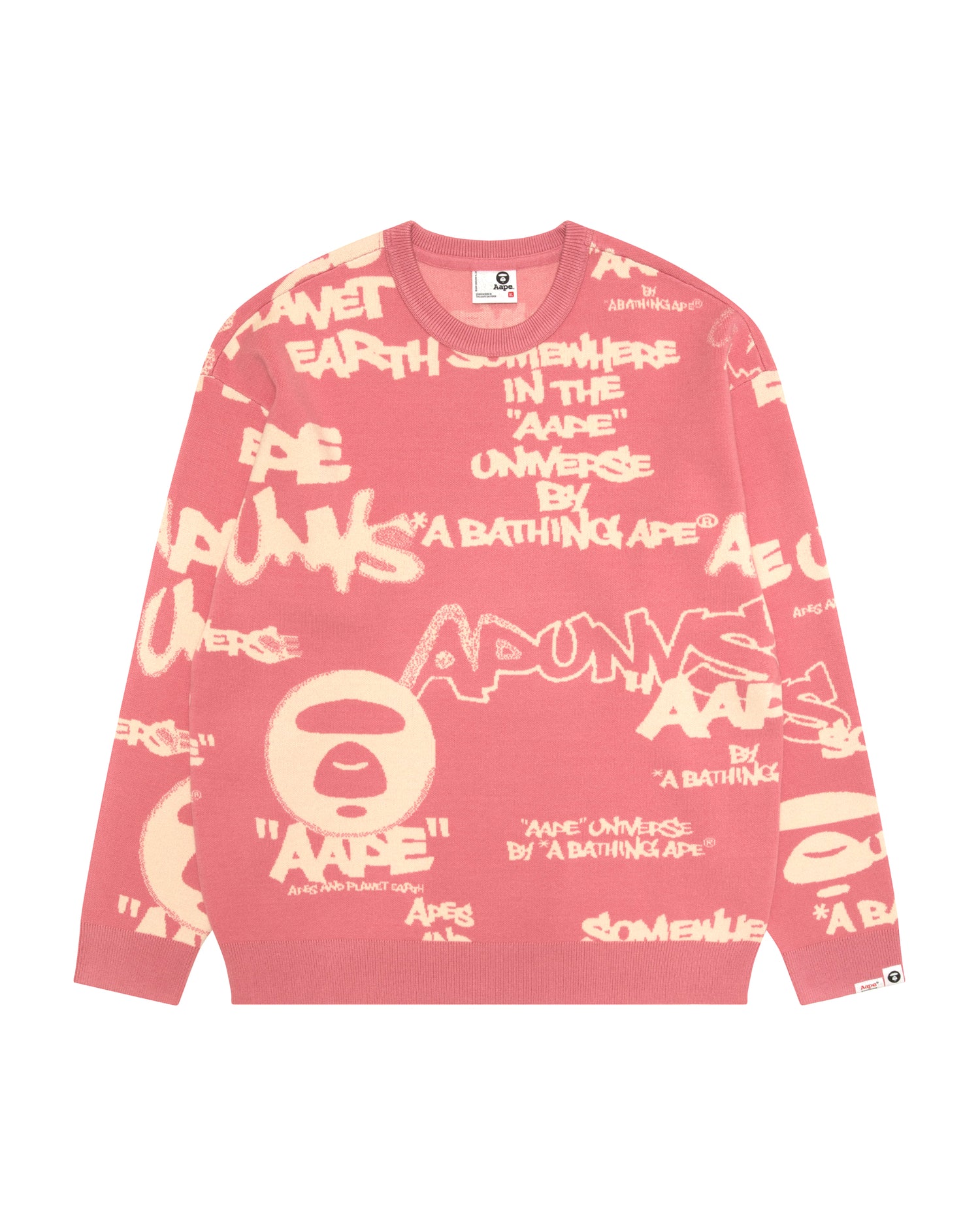 AAPE AAPEUNVS moonface crew neck sweater | Aape official website
