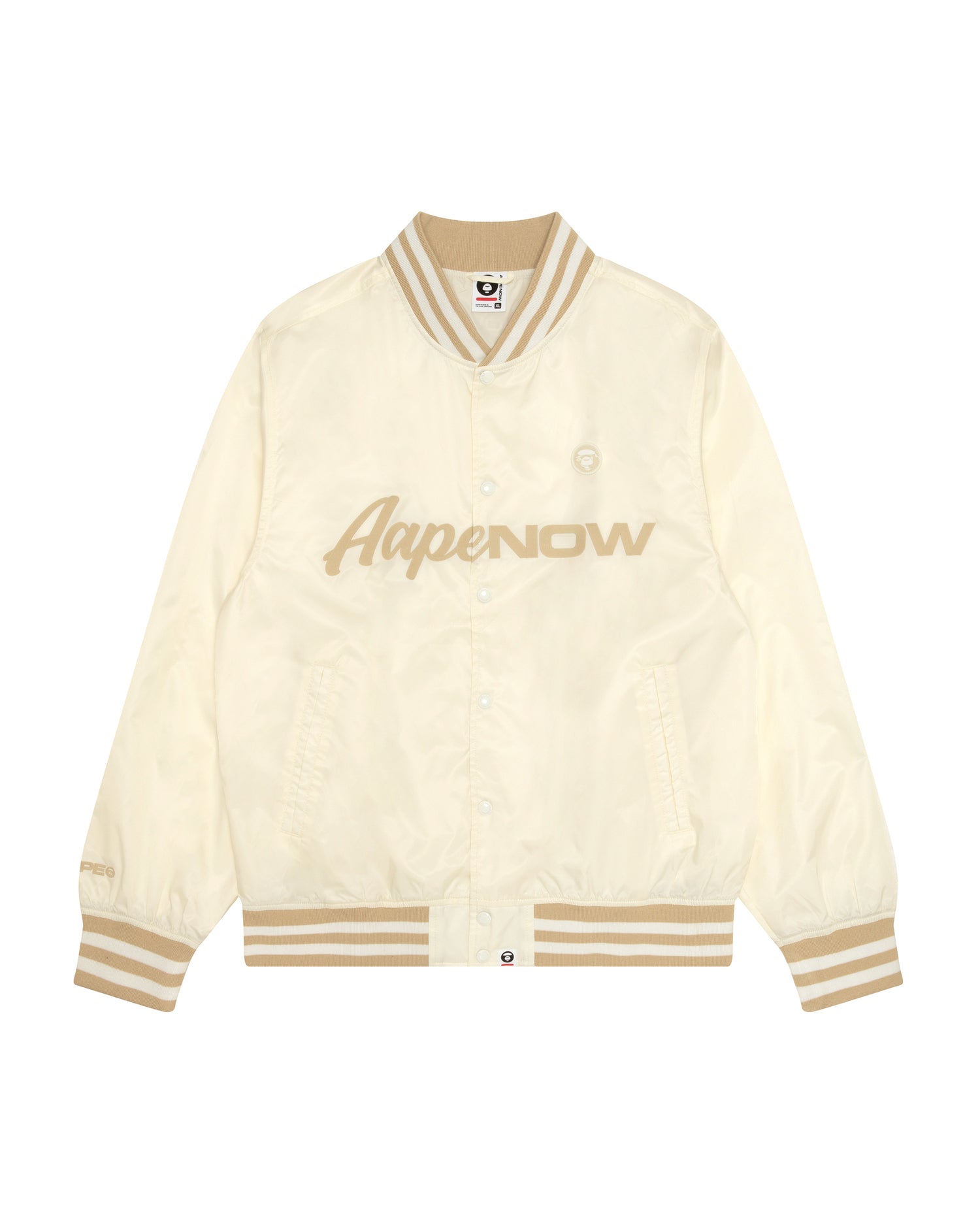 Aape スタジャン ベージュ/ホワイト APUNVA AAPE AAPENOW Light Weight Jacket Varsity Jacket | Aape official