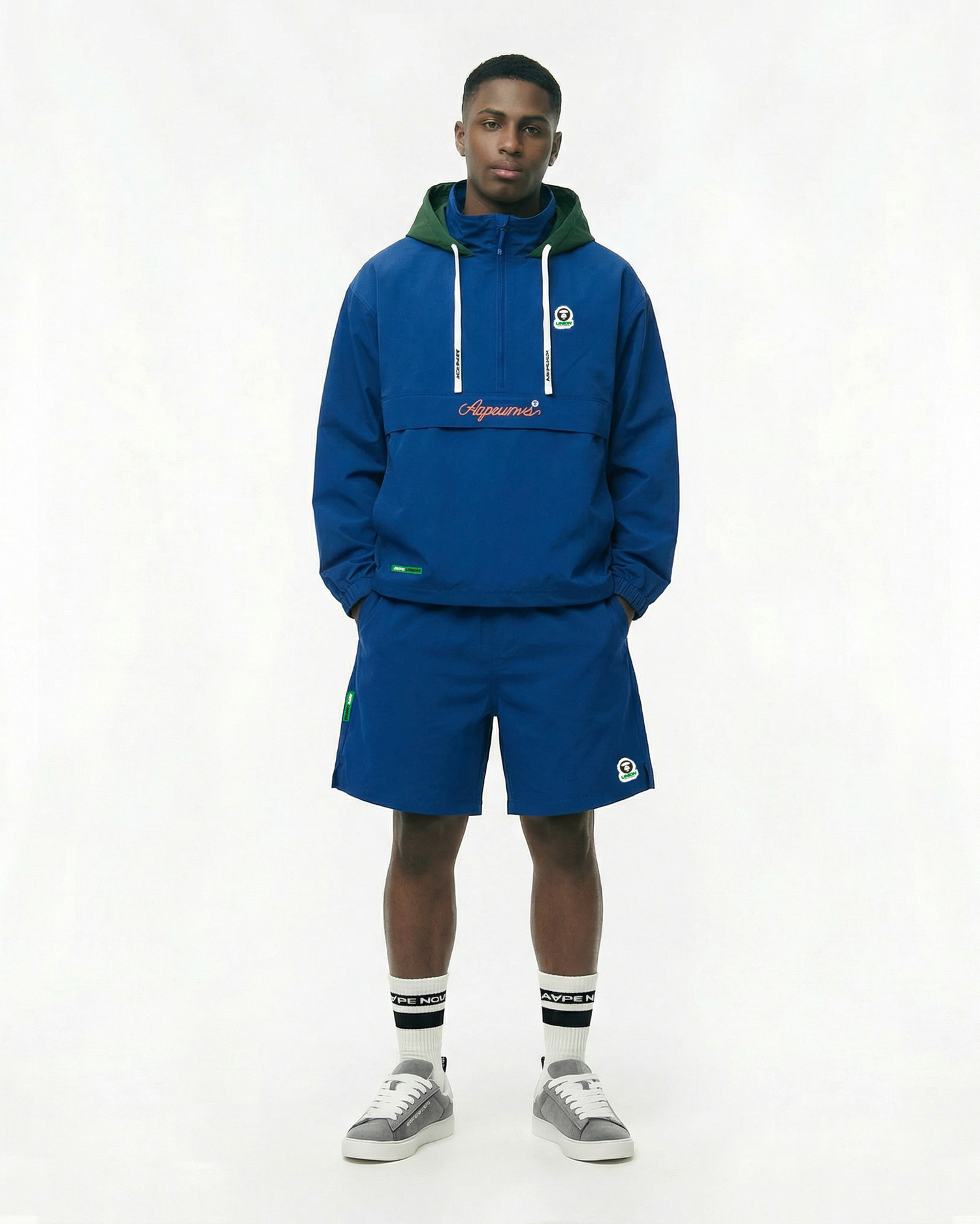 AAPEUNION half-zip hooded jacket