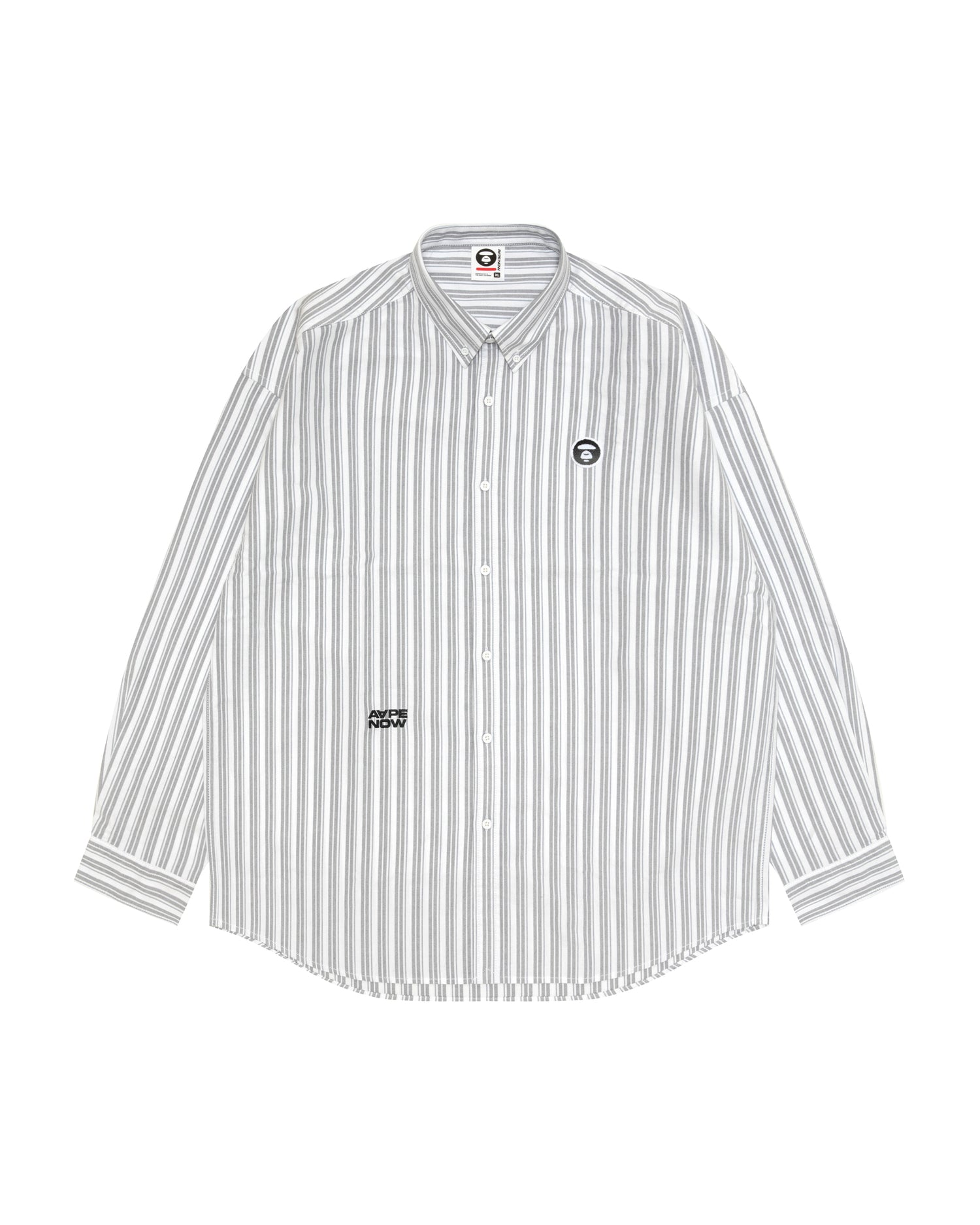 AAPE AAPENOW moonface striped long sleeve shirt | Aape official AAPE AAPENOW moonface striped long sleeve shirt | Aape official