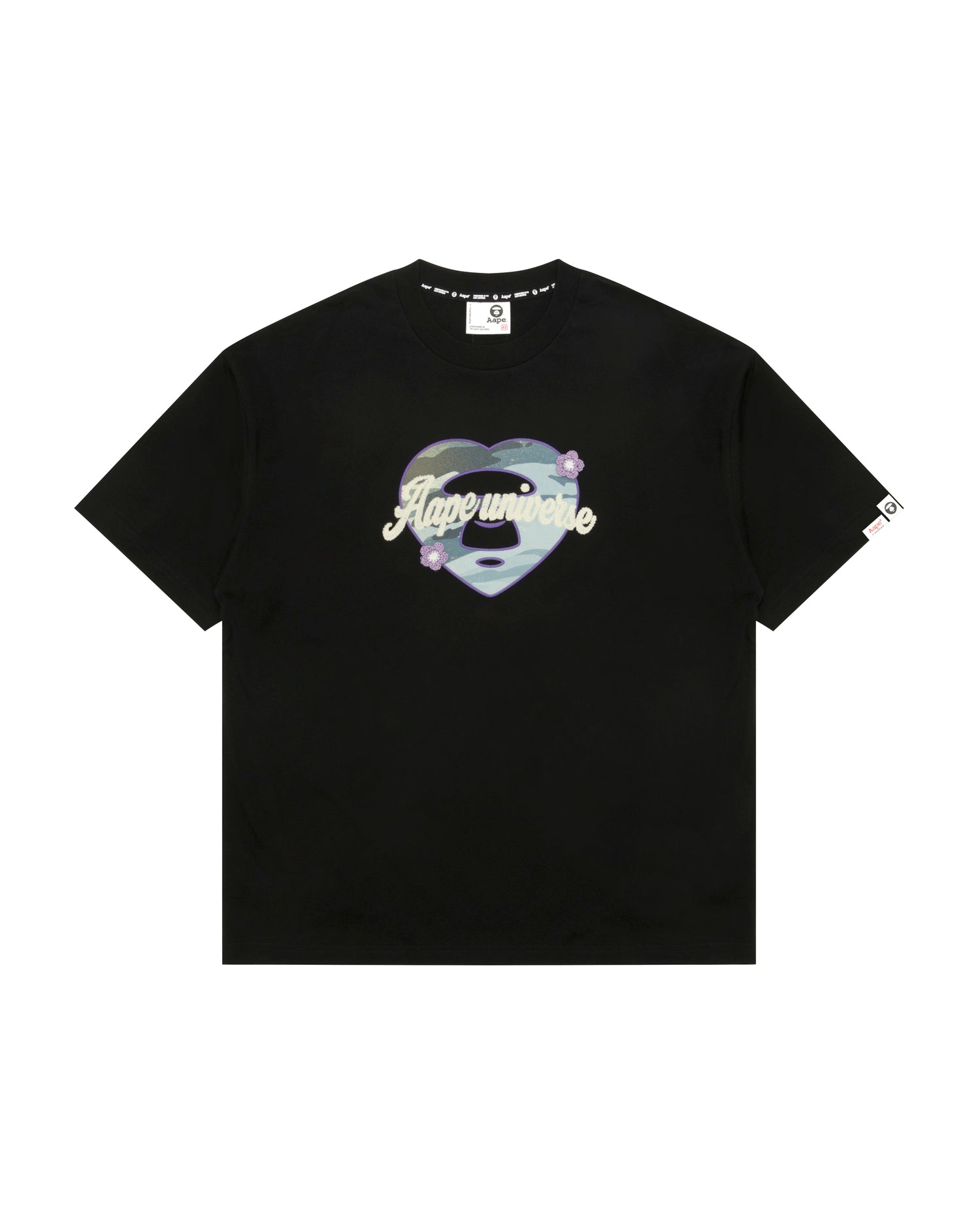 AAPE AAPEUNVS heart moonface graphic tee | Aape official website