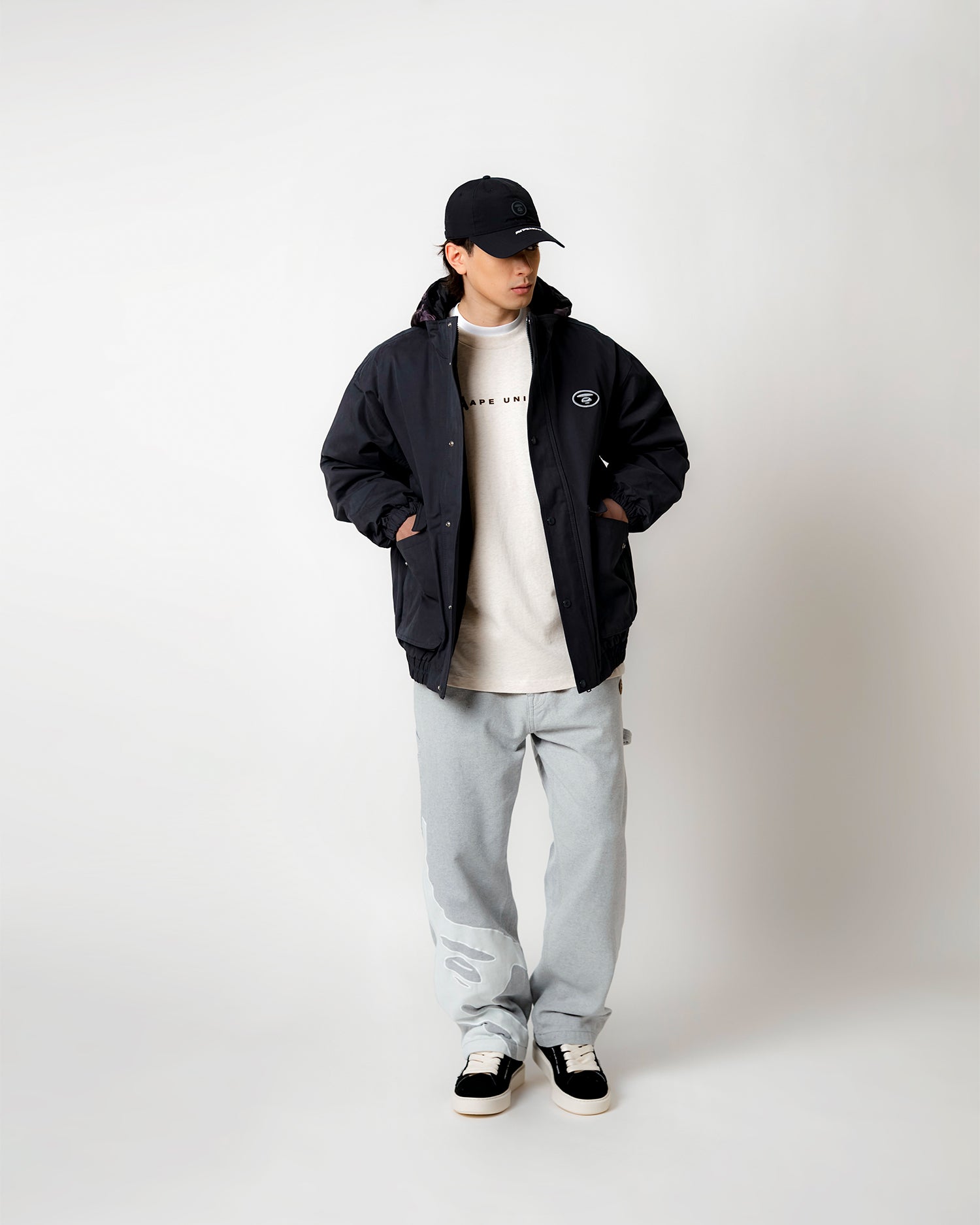 AAPE Moonface hooded down jacket | Aape official website – AAPE.COM