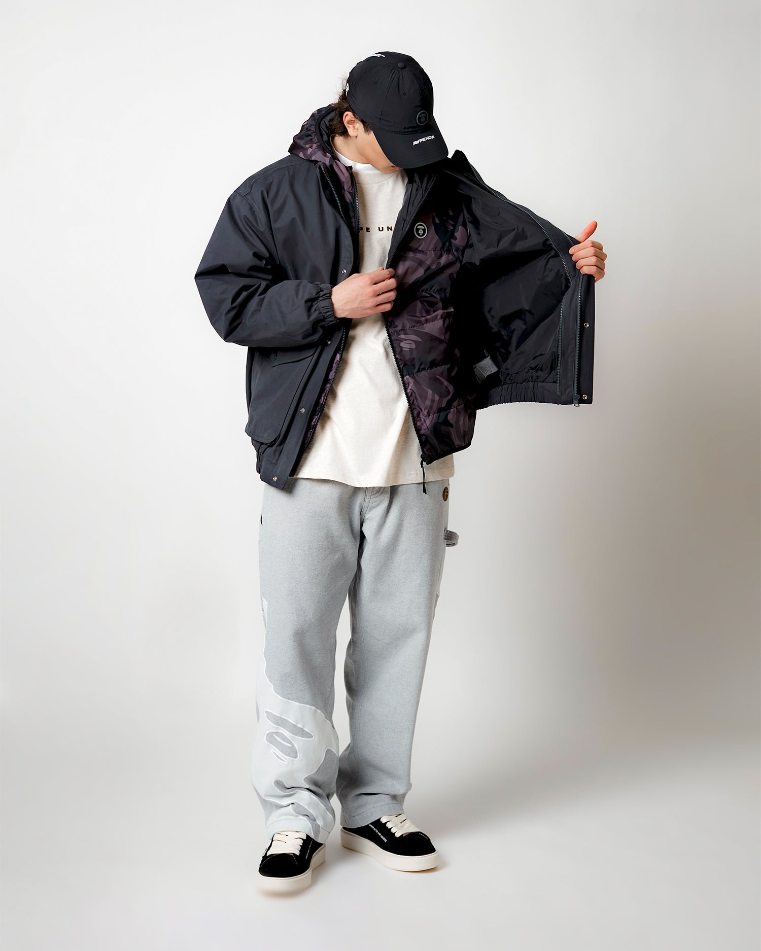 AAPE Moonface hooded down jacket | Aape official website – AAPE.COM