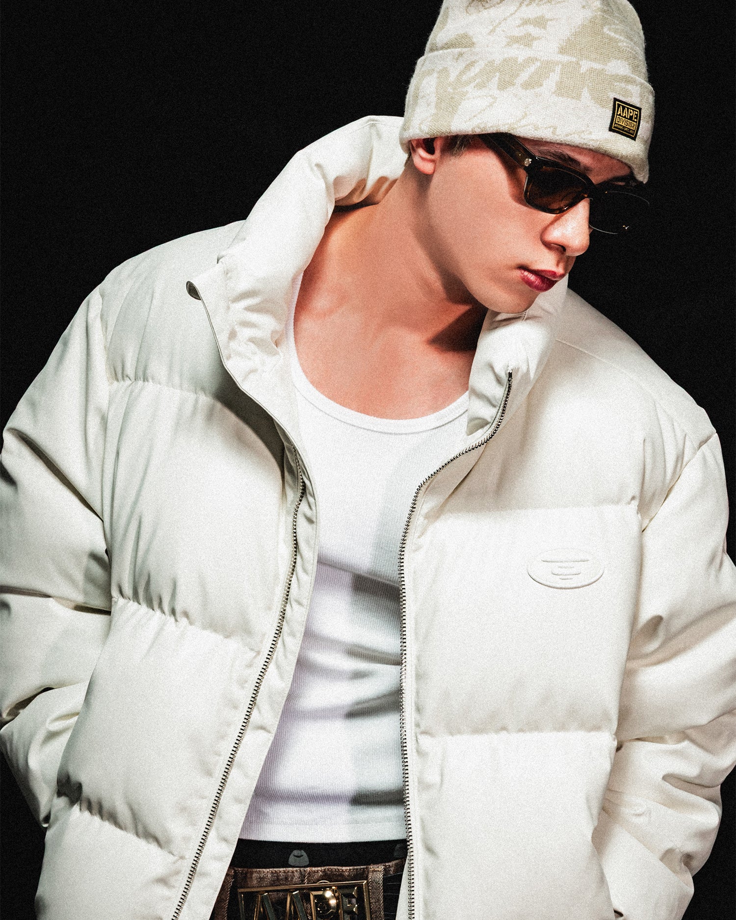 AAPE AAPEUNVS moonface zip-up puffer jacket | Aape official