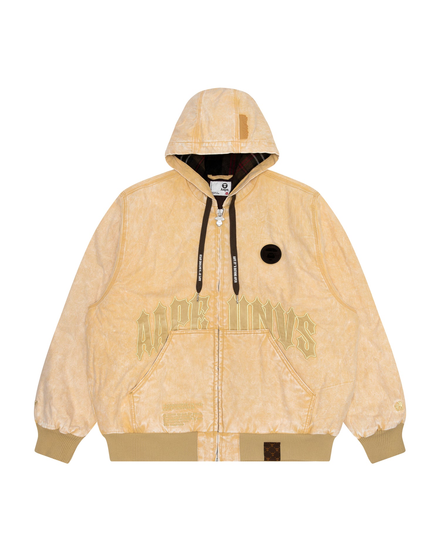 AAPE Moonface acid-wash zip-up hoodie | Aape official website