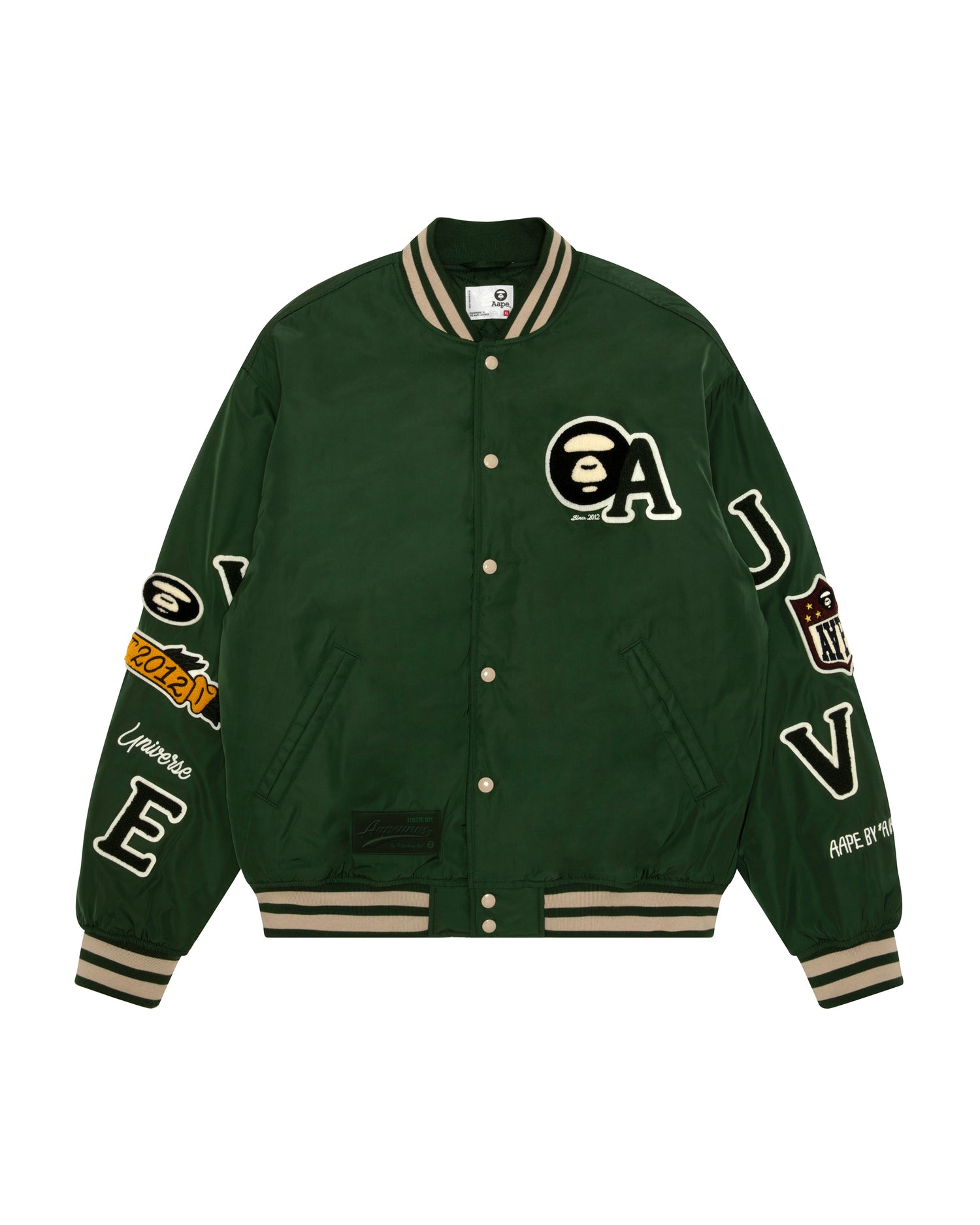 AAPE VARSITY JACKET エイプ　スタジャン　緑　グリーン AAPE Moonface varsity jacket | Aape official website – AAPE.COM