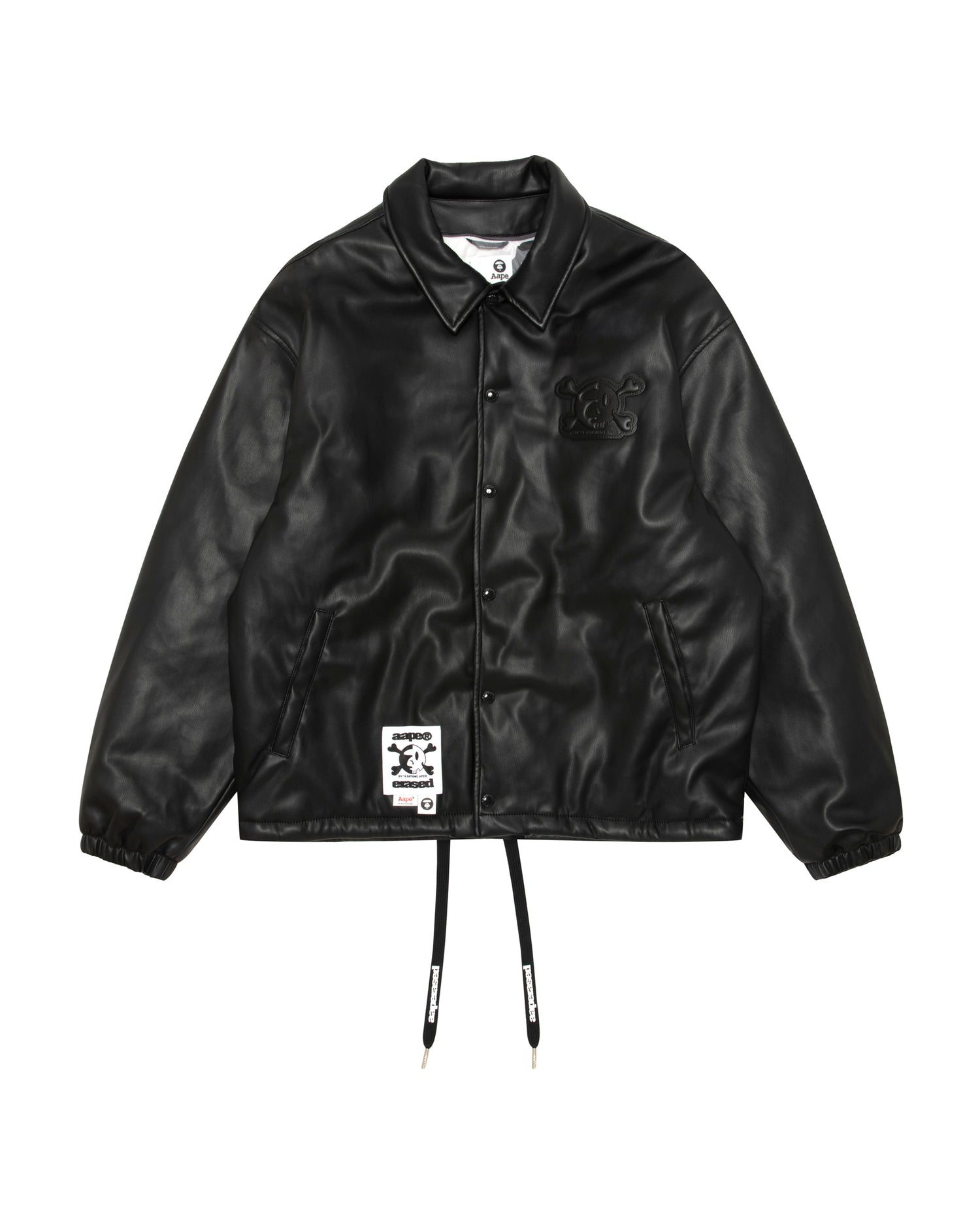 AAPE X erased hooded leather jacket | Aape official website – AAPE.COM