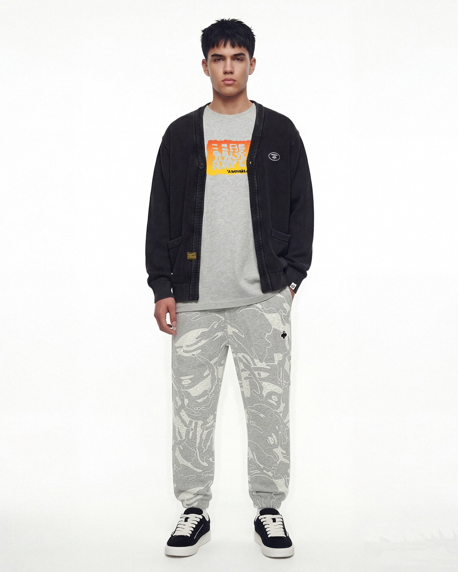 AAPE Moonface v-neck cardigan | Aape official website – AAPE.COM