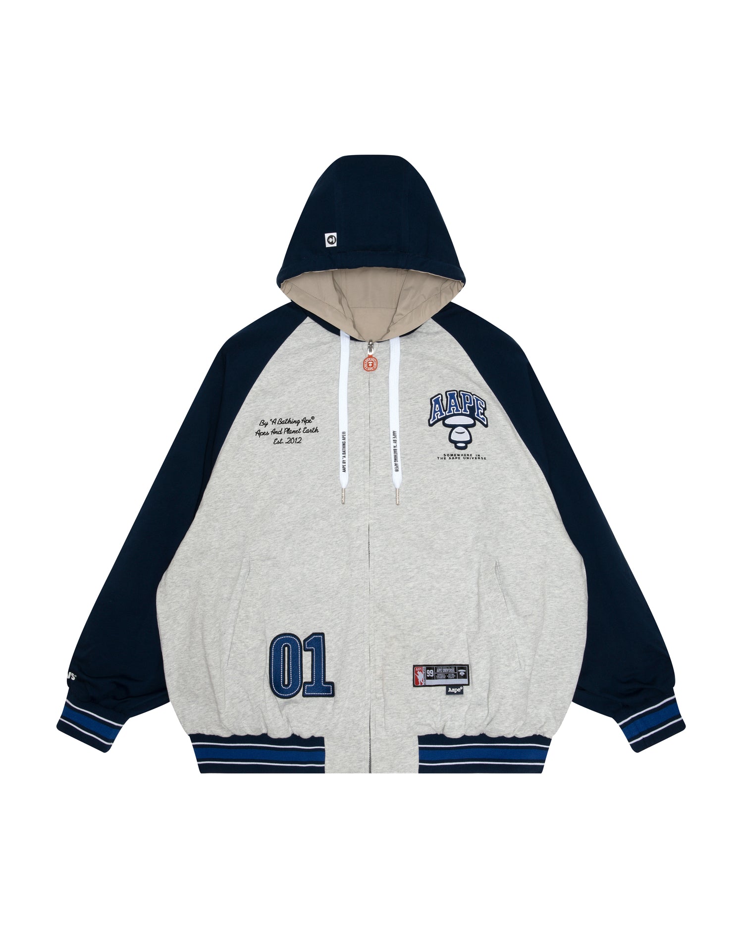 AAPE Moonface embroidered reversible zip-up hoodie | Aape official