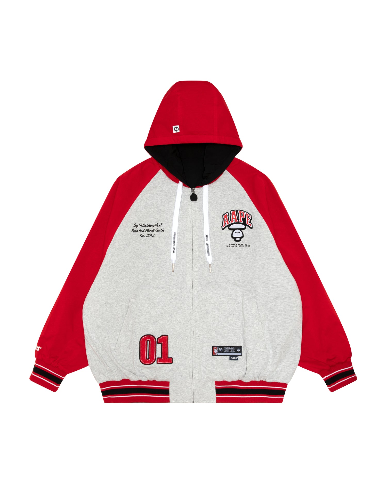 AAPE Moonface embroidered reversible zip-up hoodie | Aape official