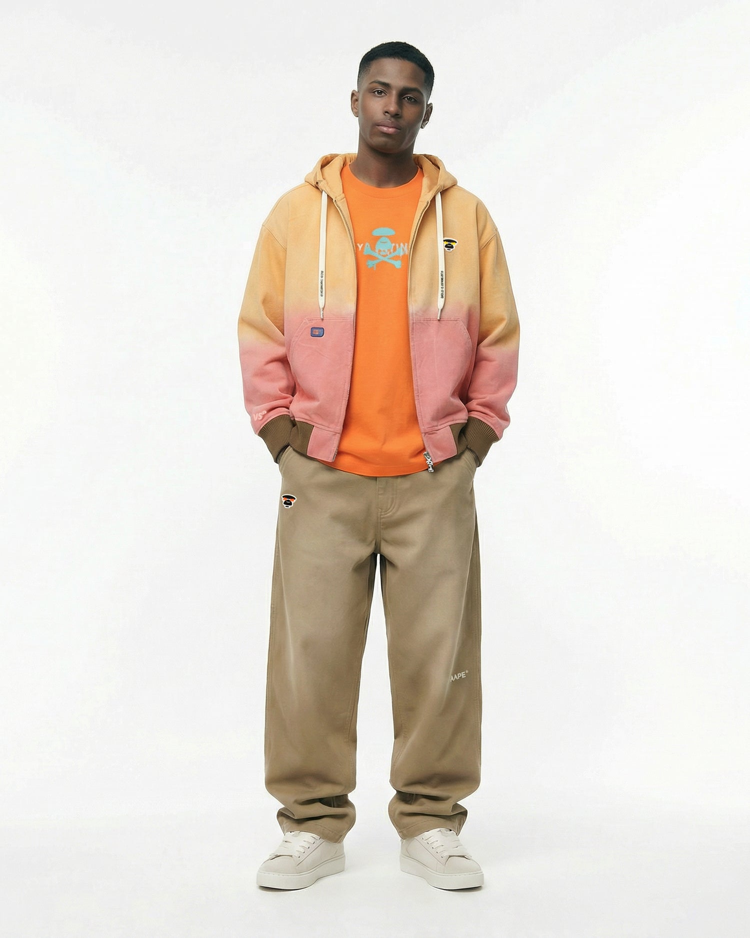 AAPE AAPEUNVS moonface hooded zip-up jacket | Aape official