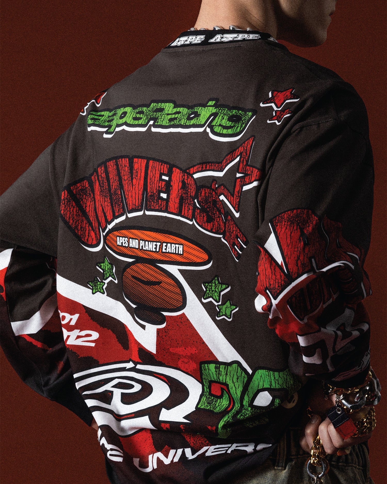 AAPE AAPEUNVS graphic long sleeve tee | Aape official website