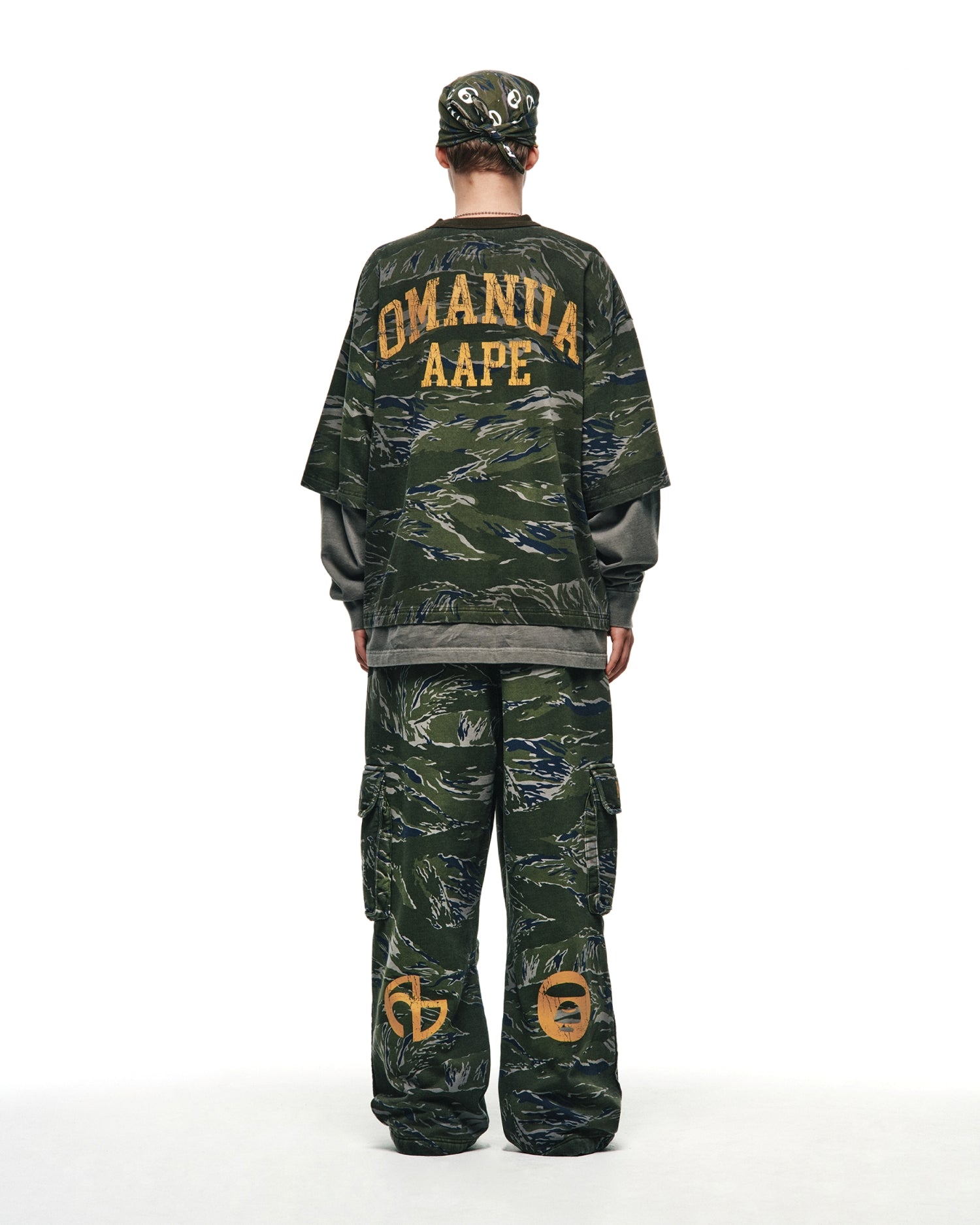 AAPE X NOMANUAL moonface camo sweat pants | Aape official website