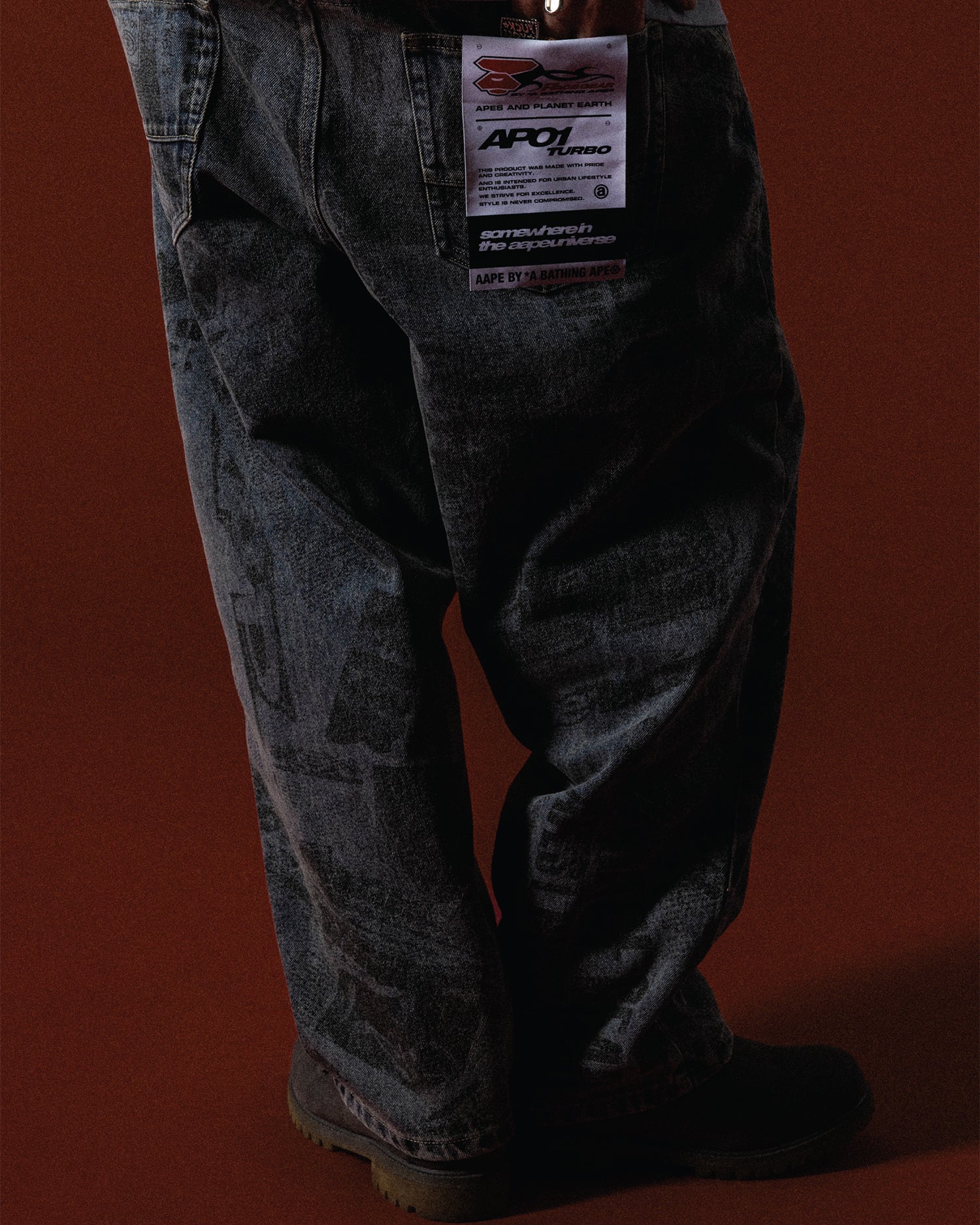 AAPE Moonface printed jeans | Aape official website – AAPE.COM