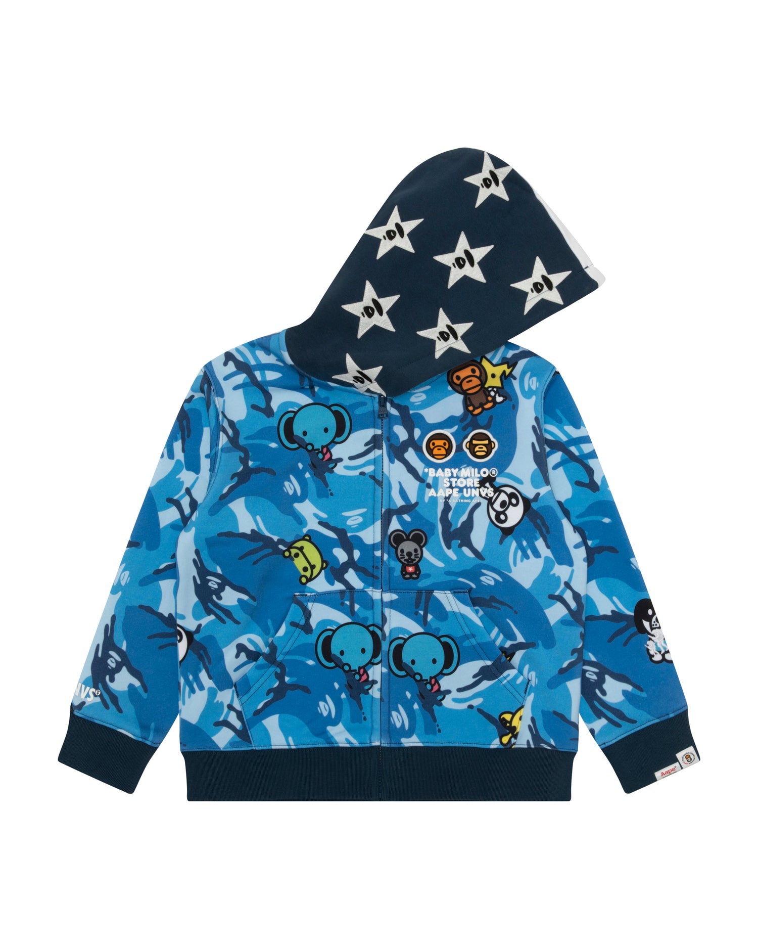 AAPE X Baby Milo Store kids AAPEUNVS camo zip-up hoodie | Aape