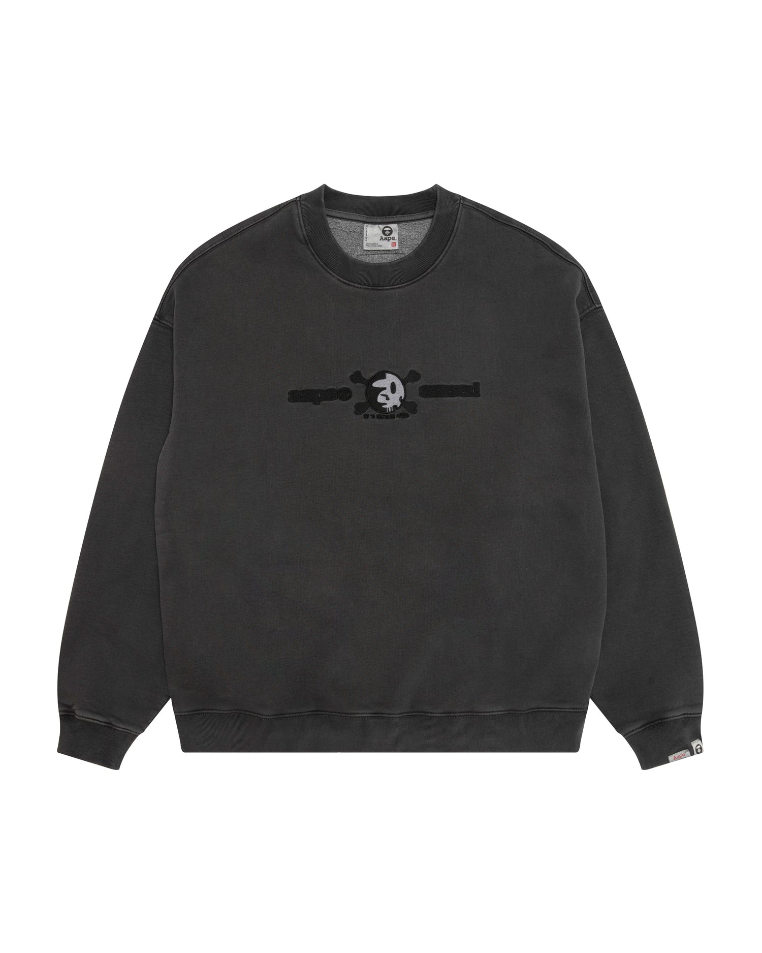 AAPE ブラック スウェット AAPE X Erased crew neck sweatshirt | Aape official website – AAPE.COM