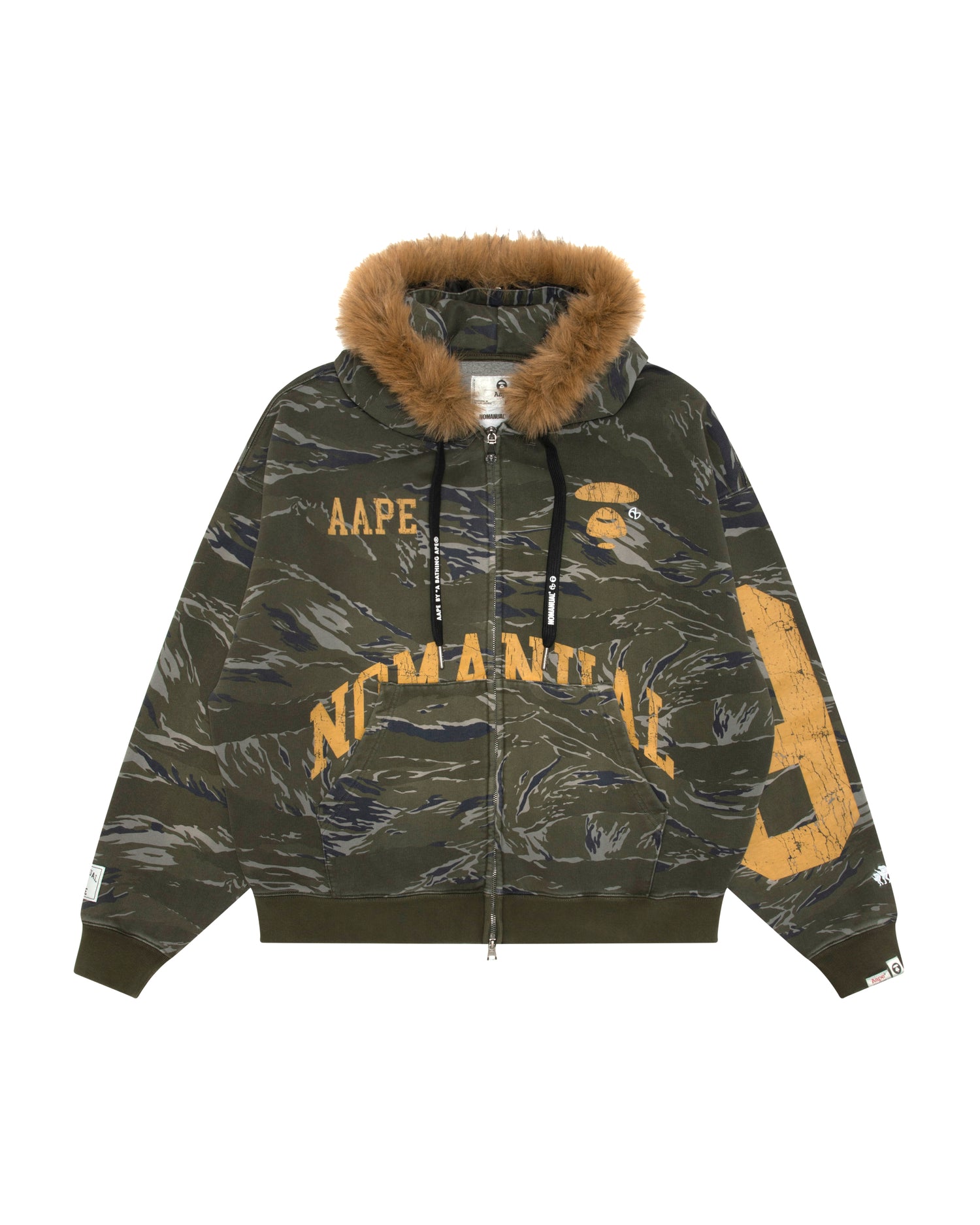 AAPE X NOMANUAL graphic zip-up hoodie | Aape official website