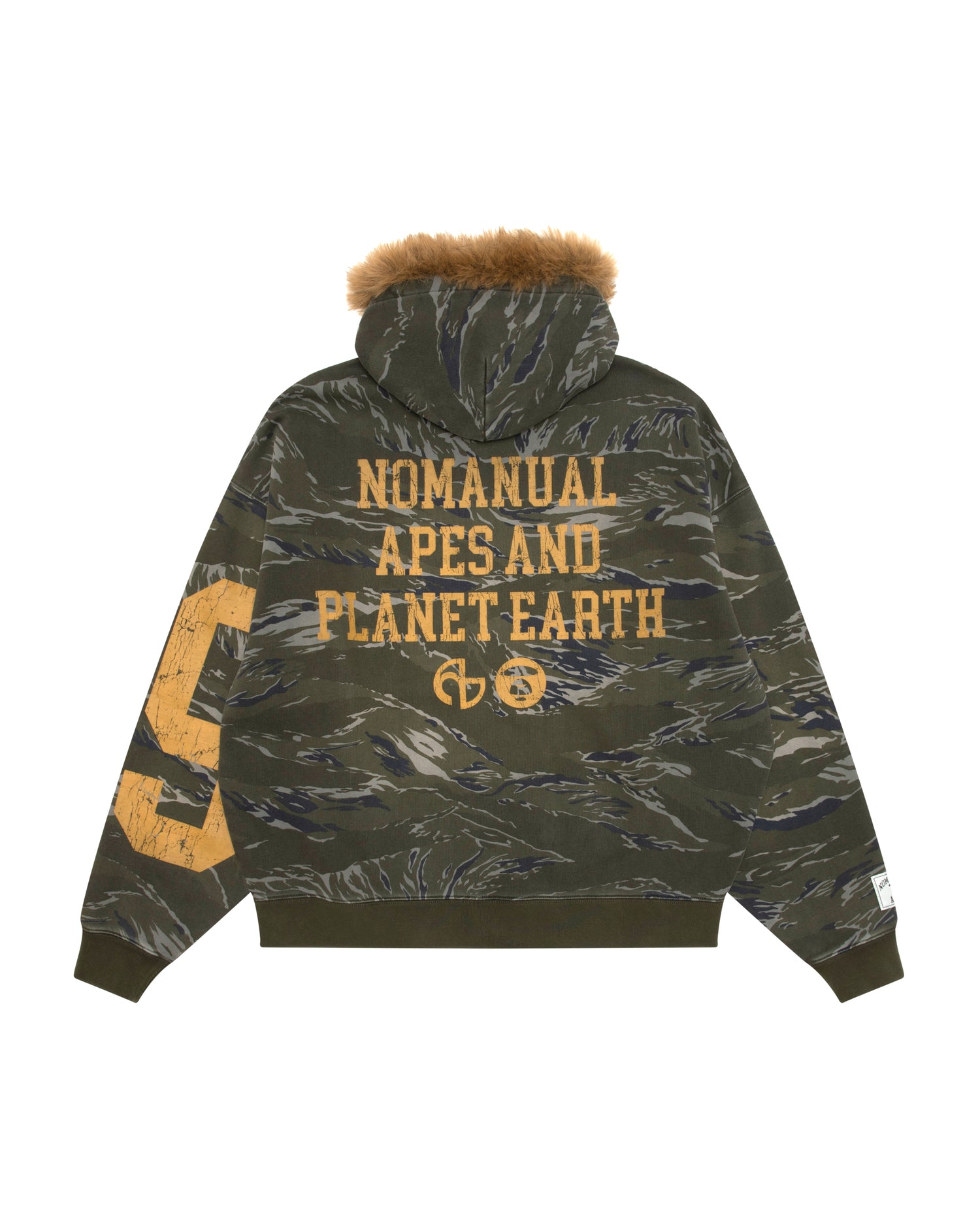 AAPE X NOMANUAL graphic zip-up hoodie | Aape official website