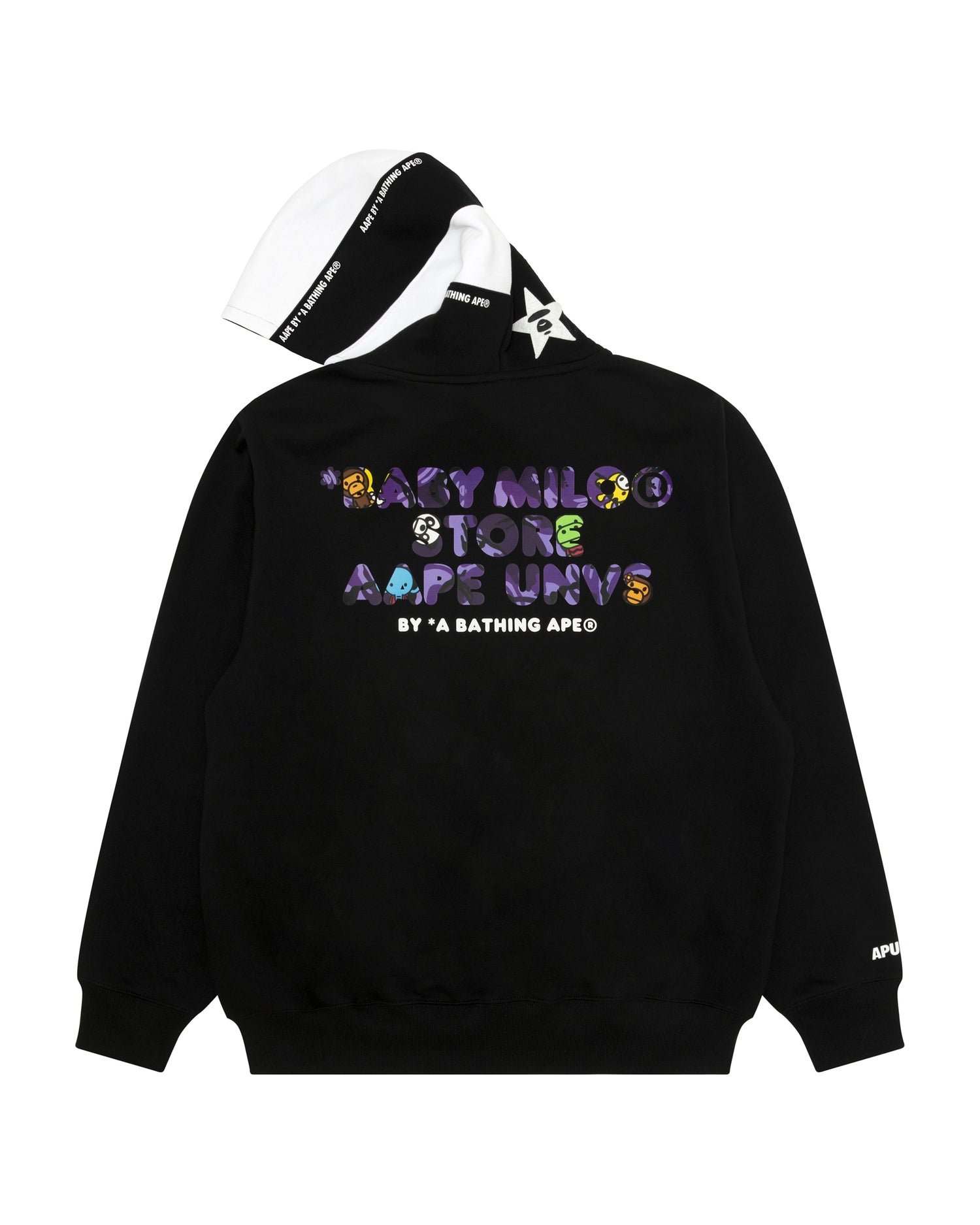 ★A BATHING APE★BABY MILO パーカープルオーバーフーデッド Baby Milo Oversize Print Full Zipper Hoodie / Bape Hoodie Size L