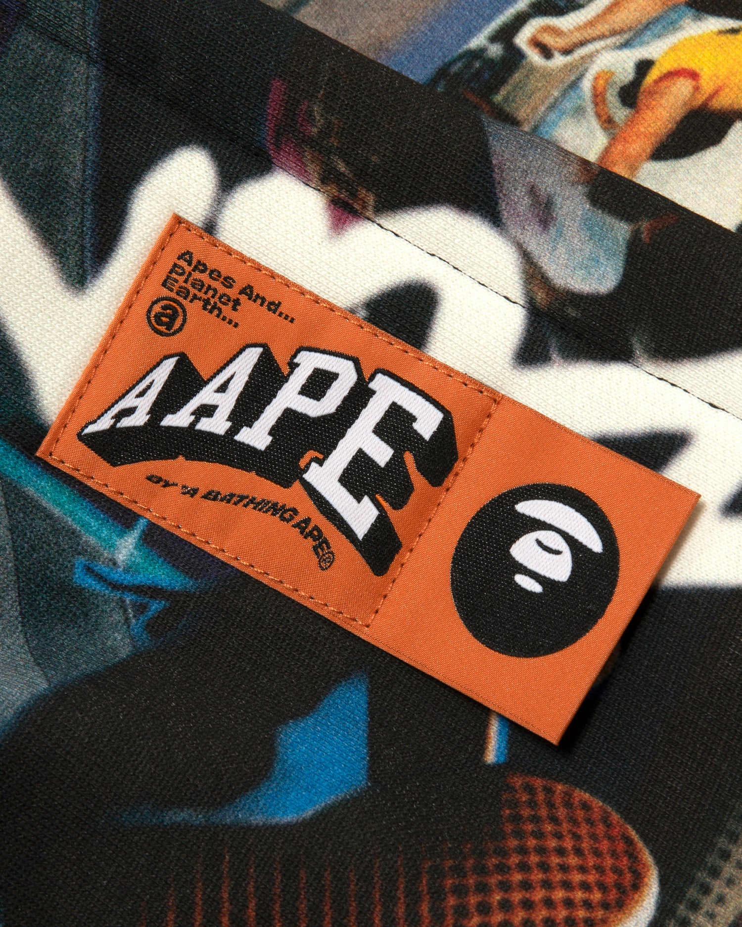 AAPE Moonface logo graffiti-print hoodie | Aape official website