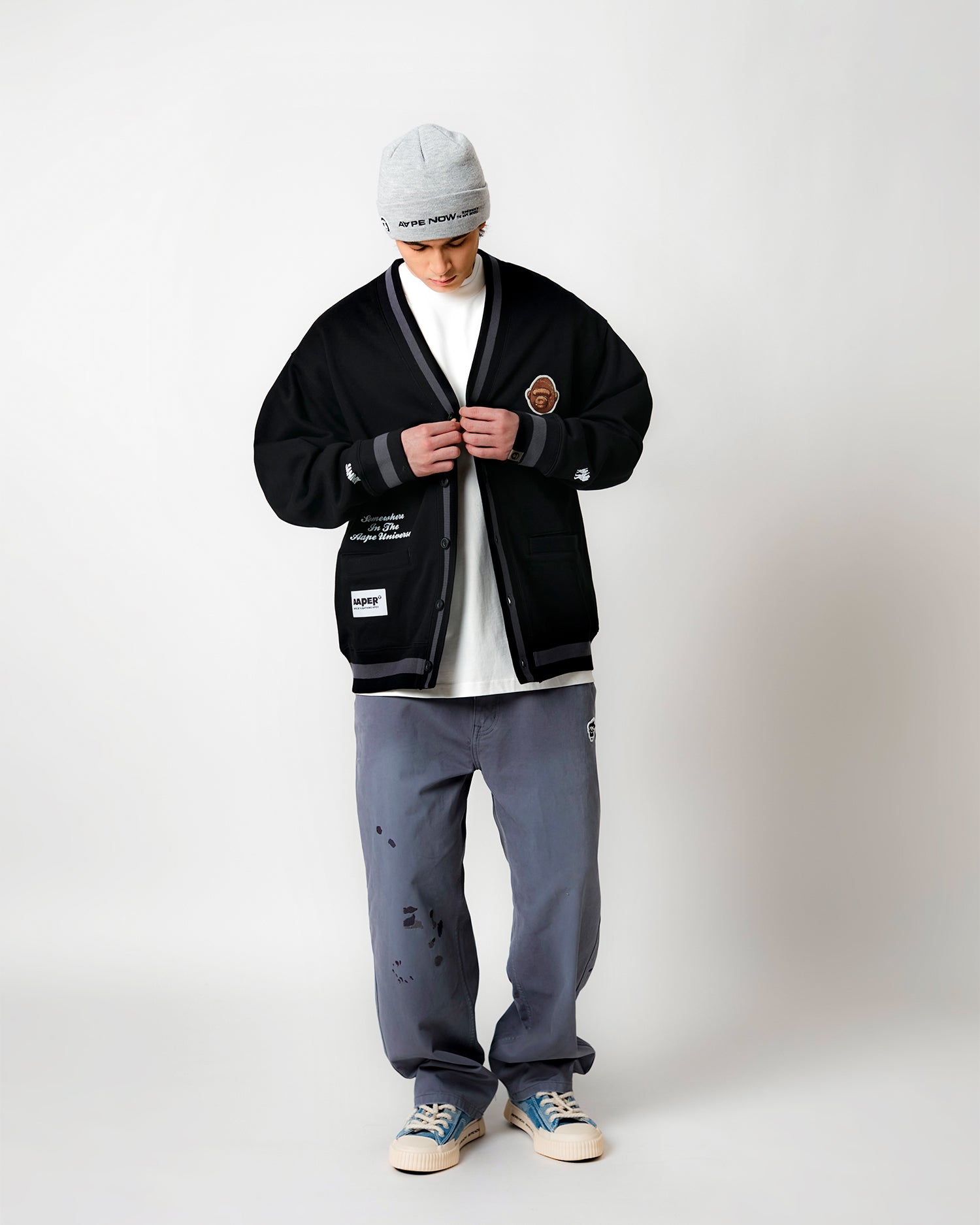 AAPE AAPER button down cardigan | Aape official website – AAPE.COM