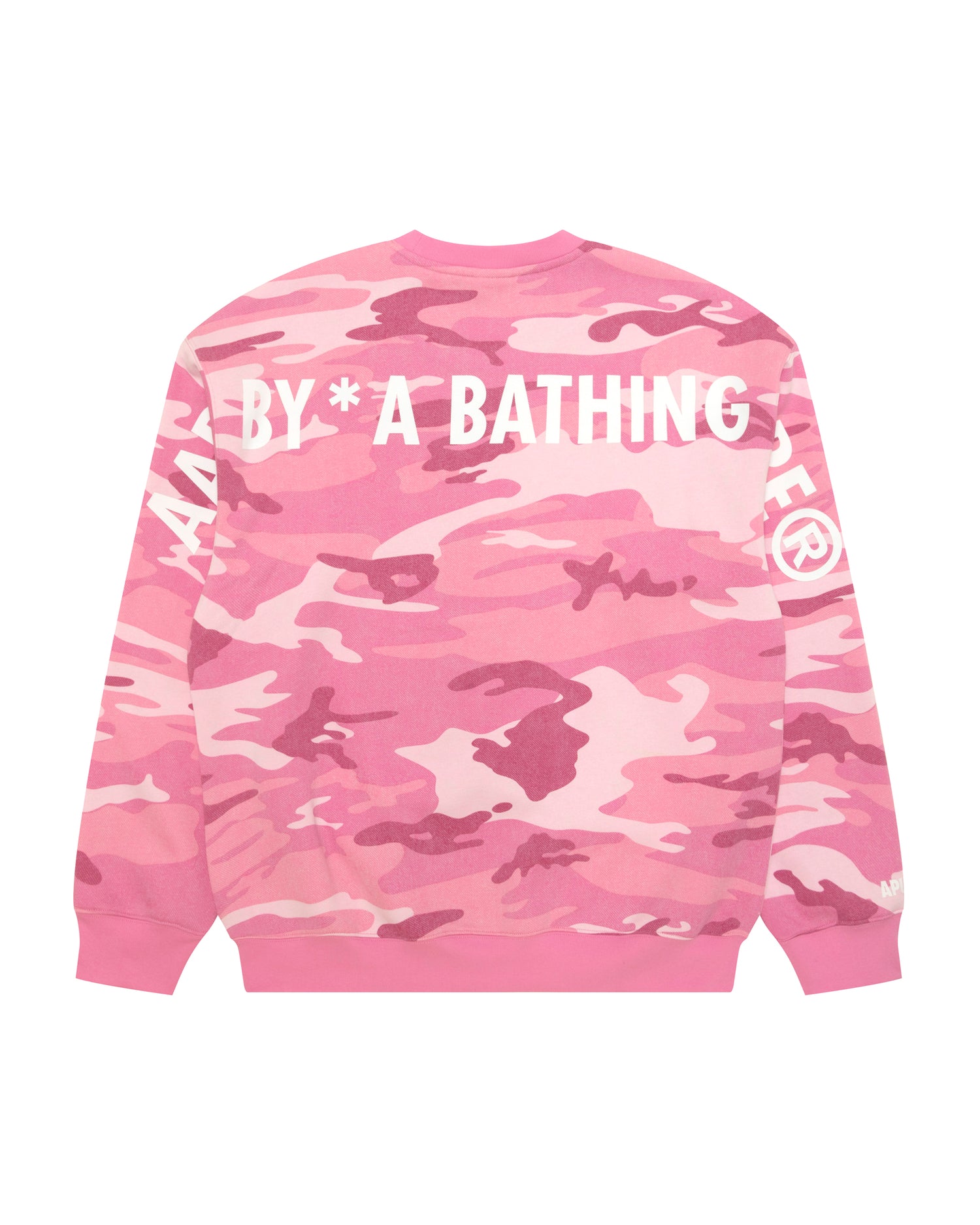A BATHING APE メッシュ 長袖 L ピンク カモ AAPE AAPENOW Moonface Crewneck Sweater | Aape official website