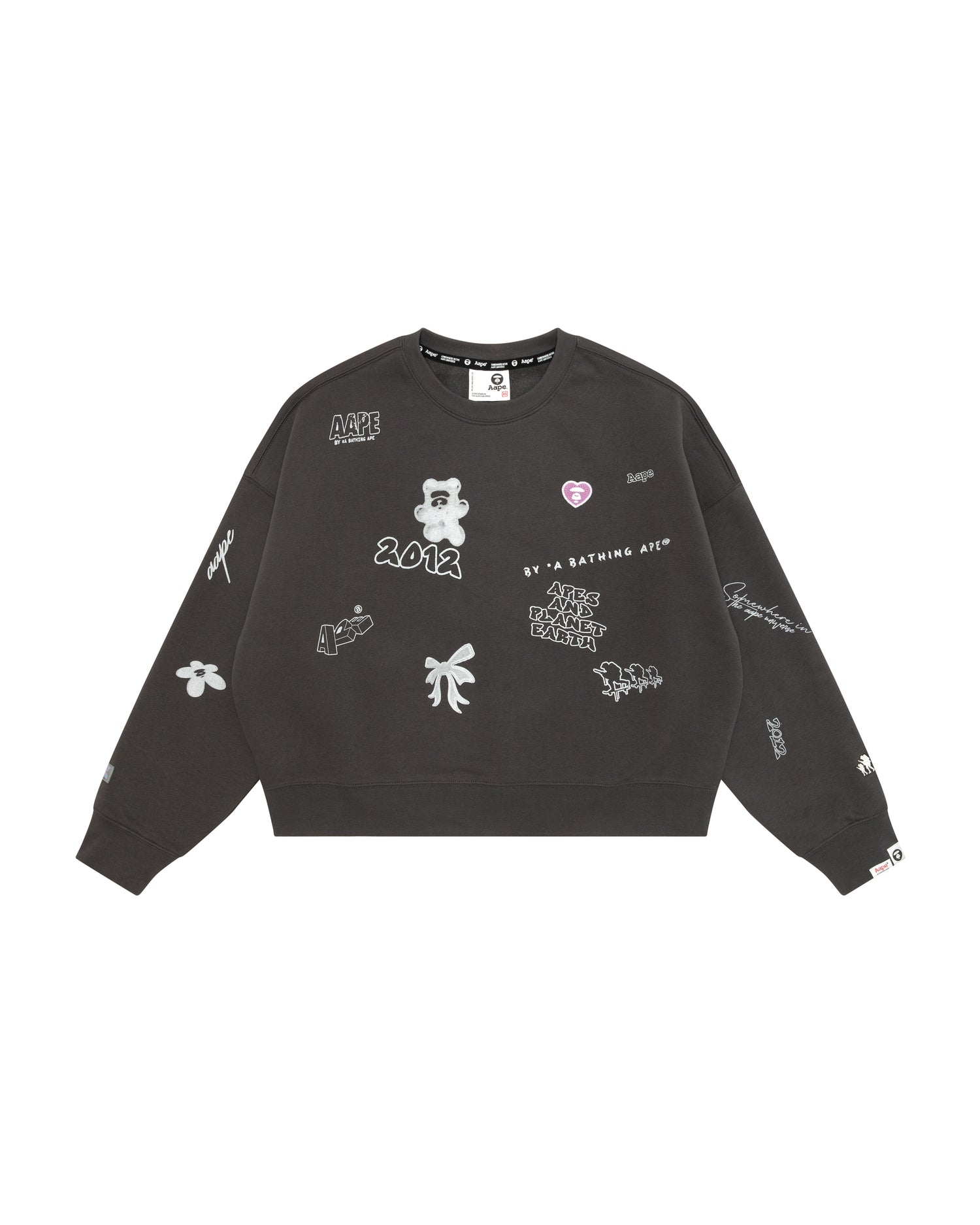 AAPE Heart moonface graphic crew neck sweatshirt | Aape official
