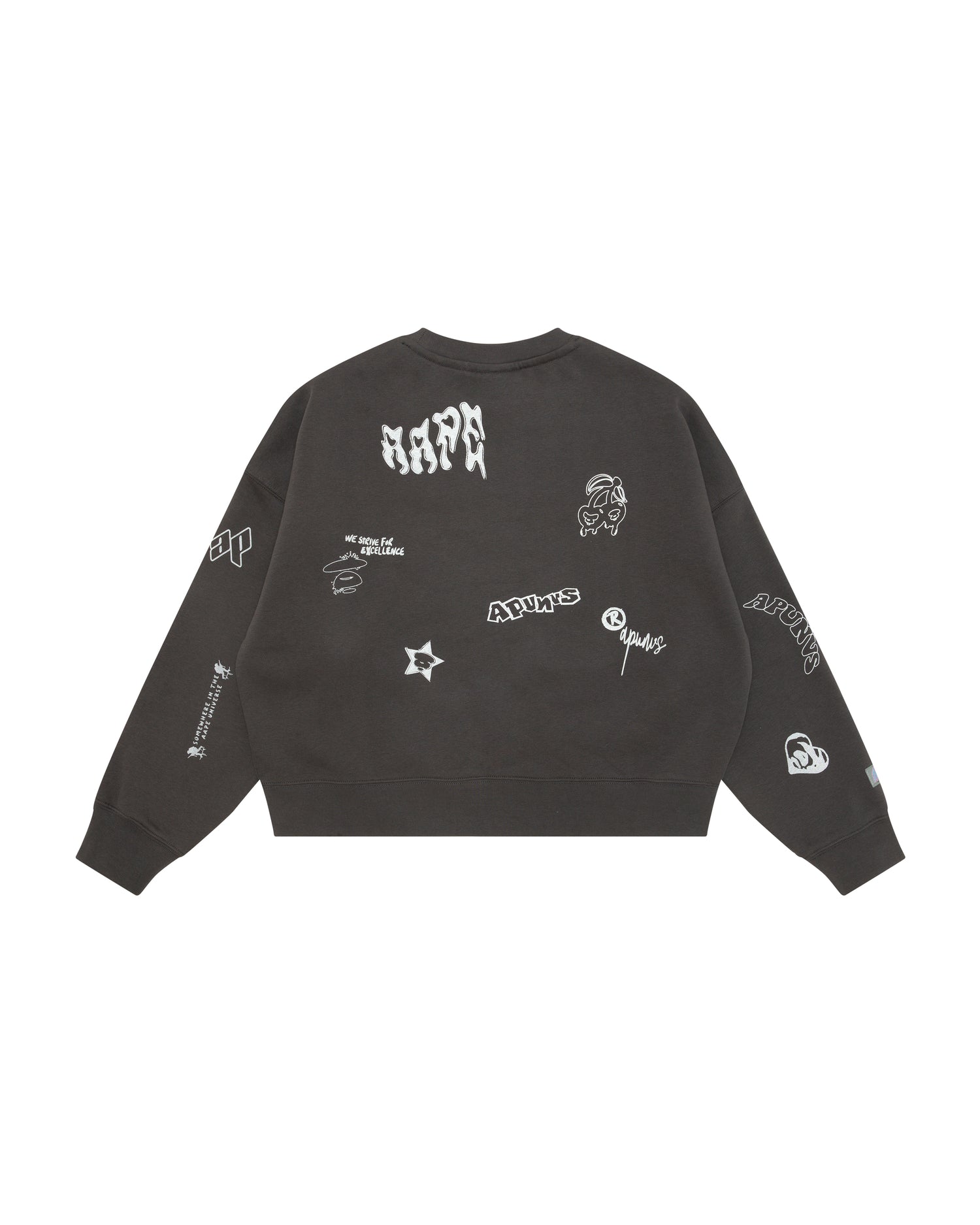 AAPE Heart moonface graphic crew neck sweatshirt | Aape official