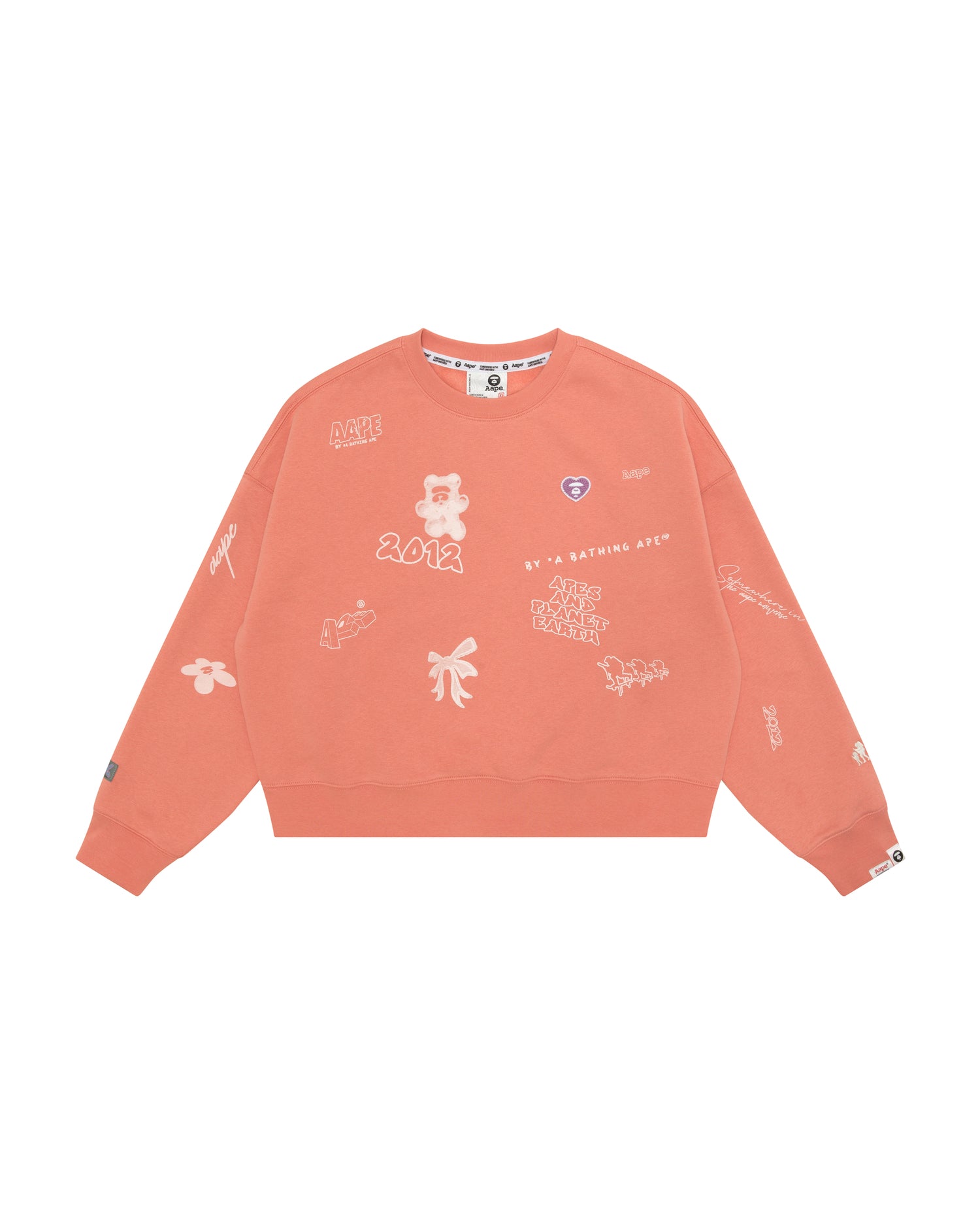 AAPE Heart moonface graphic crew neck sweatshirt | Aape official