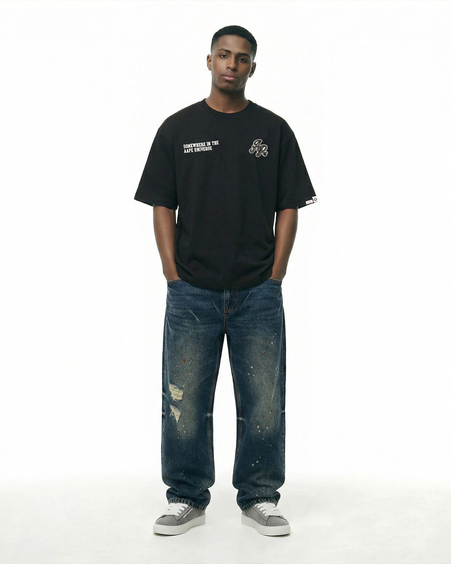 Empathy Apathy エンパシー アパシー　ブラック AAPE AAPEUNVS logo patch tee | Aape official website – AAPE.COM